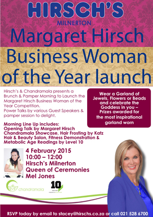 Join Hirsch's for the launch of Business Woman of the Year 2015