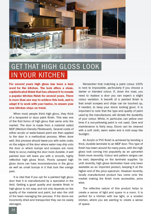 Get that High Gloss Look in your Kitchen