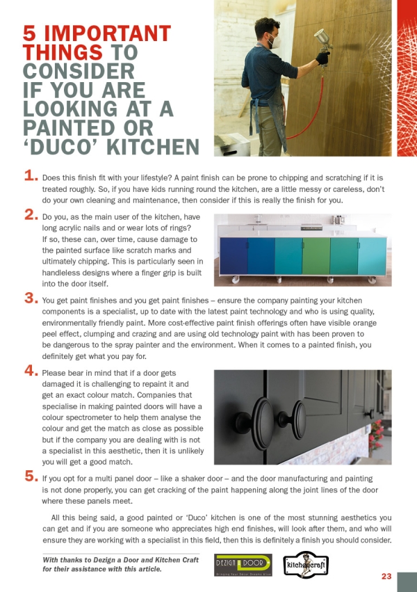 5 Important Things to consider if you are looking at a Painted or ‘Duco’ kitchen