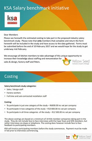 Time to sign up for the KSA kitchen industry salary benchmark study